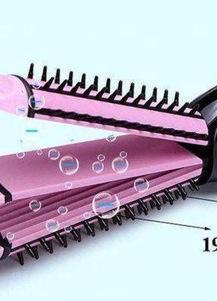 Плойка-утюжок-гофре з гребінцем для волосся 3в1 nova nhc - 8890 рожевий ve-33