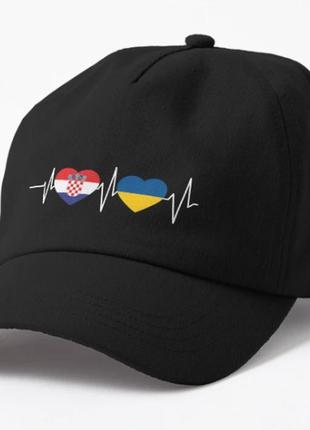 Кепка унисекс с патриотическим принтом ukraine croatia украина хорватия