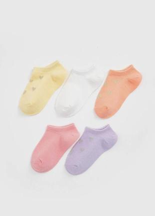 2-3/5-6 р новые фирменные базовые короткие детские носки 5 пар сердца lc waikiki вайкики