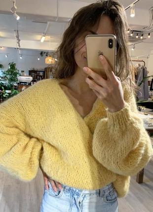 Базовый кардиган оверсайз из шерсти альпака1 фото
