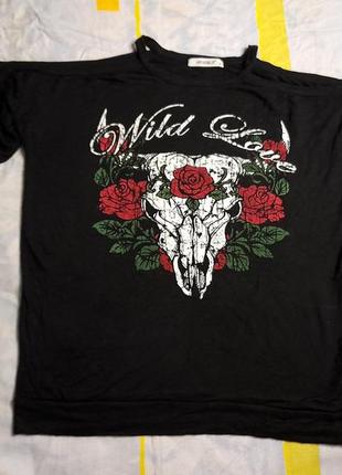 Кофта футболка wild love с открытыми плечами