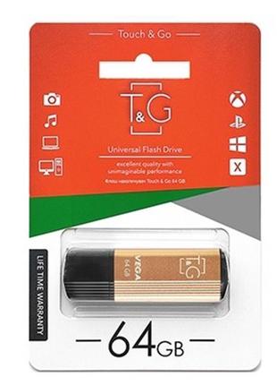 Флеш-накопичувач usb 64gb t&g 121 vega series gold (tg121-64gbgd)