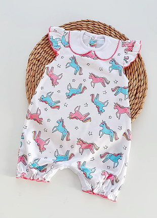 Песочник единорожки с воротничком, повязка бантик