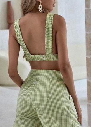 Летний топ zara в клетку, трендовый, с открытой спиной, зара, кроп, укороченный, обмен