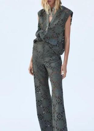 Zara штани брюки вишиті