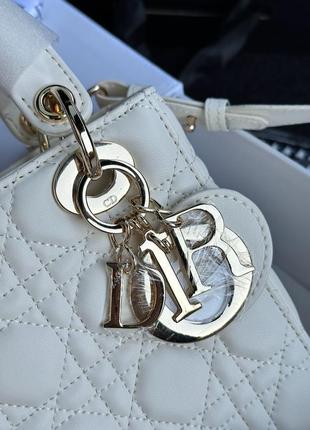 Сумка в стиле christian dior small lady dior my abcdior bag cream3 фото