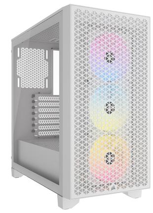 Корпус corsair 3000d rgb tempered glass white (cc-9011256-ww) без бж