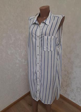 Нова сукня сорочка з віскози в смужку великий розмір