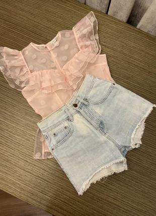 Zara шорти джинсові, шорти жіночі, комплект з шортами