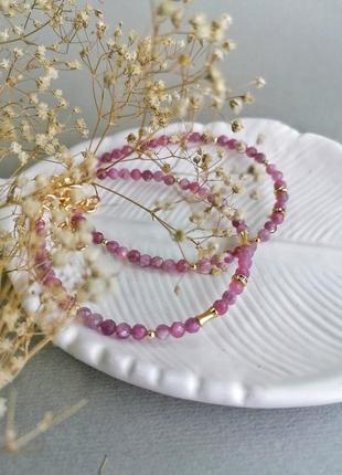 Чокер и браслеты из натуральных камней сапфир гранат цитрин янтарь изумруд рубин