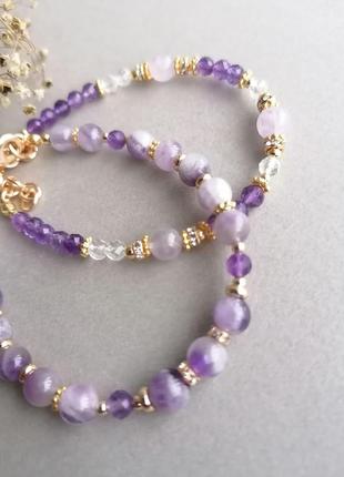 Чокер и браслеты из натуральных камней сапфир гранат цитрин янтарь изумруд рубин