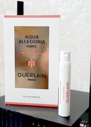 Guerlain aqua allegoria forte rosa palissandro💥оригінал пробник mini spray 1 мл книжка