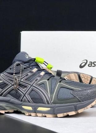 Чоловічі кросівки asics gel kahana 8  сірі із салатовим