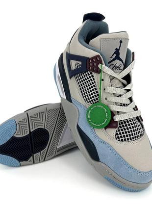 Кросівки nike air jordan retro 4 military blue6 фото