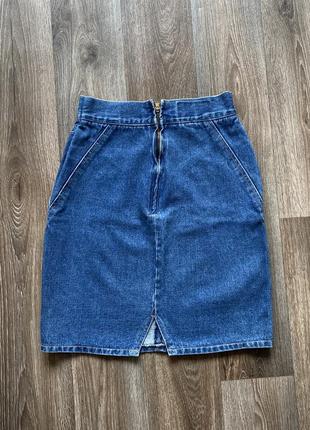 Weathered blues жіноча джинсова спідниця міні з розрізом синя вінтажна блюз на молнії трендова юбка вінтаж s m xs оригінал коротка синя