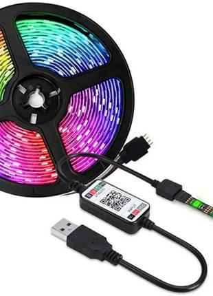 Rgb стрічка app bt 100 5 м з bluetooth керуванням із телефона led гірлянда