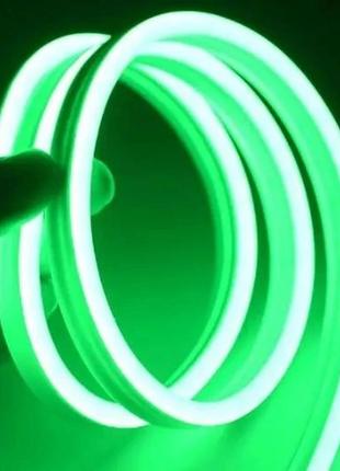 Гибкая неоновая лента led neon 0764 5m green 12v-220v, силиконовая неоновая лента декоративная зеленая
