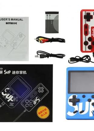 Sup с джойстиком приставка retro sup dendy 400в1 портативная ретро денди game box 3" на двоих синий9 фото
