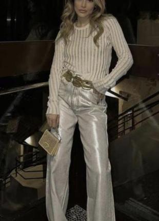 Джинси zara золоті, золотисті, позолочені, з напиленням золота