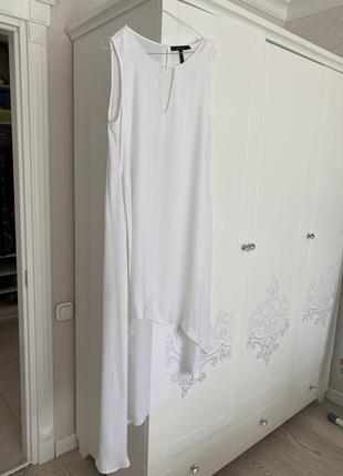 Платье миди белое1 фото