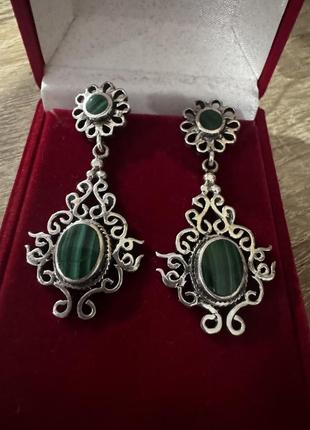 Серьги серебряные с натуральным малышом, серебро, серьги, серебро