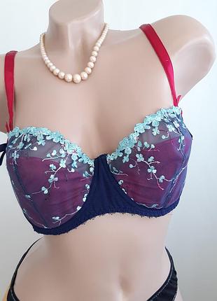 Французская роскошь, бюстгальтер балконет для открытой зоны декольте 85d, paris