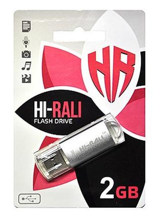 Флеш-накопичувач usb 2gb hi-rali rocket series silver (hi-2gbrktsl)