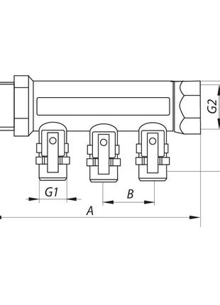 Колектор з відсікащими кранами з фитингом koer kr.1125-4 3/4"x4 ways (kr2837)2 фото