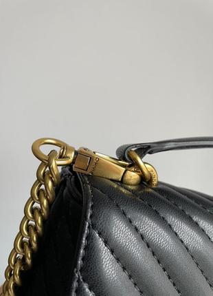 Сумка pinko mini classic lady love bag puff chevron black/gold5 фото