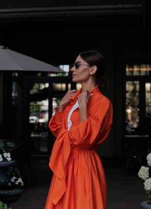 Костюм брючный женский летний двойка белый фисташка оранжевый салатовый широкие брюки...