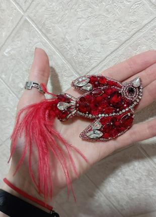 Брошь птичка ручная работа