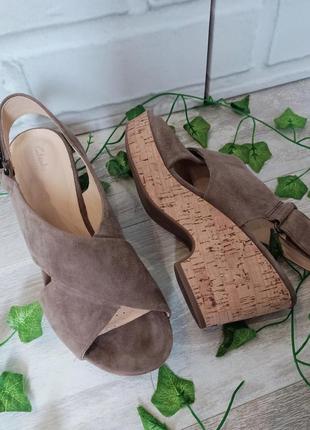 Босоніжки натуральний замш шкіра clarks розмір 37,56 фото