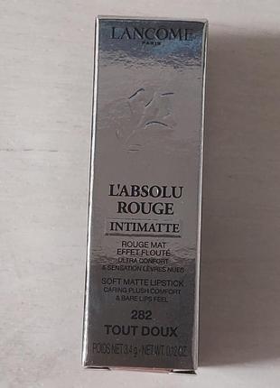 Помада для губ lancome l absolu rouge intimatte 282 toout doux. объем 3.4 g.