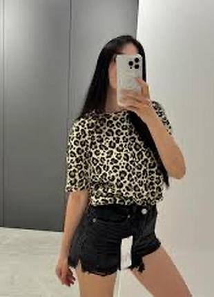 Футболка zara леопринт новая коллекция