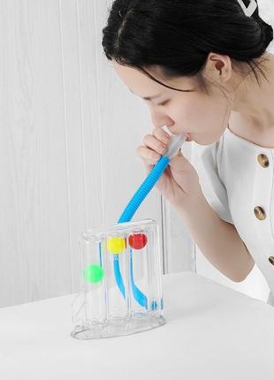 Дыхательный тренажер lesko tri-ball для реабилитации для упражнений легких 22шт