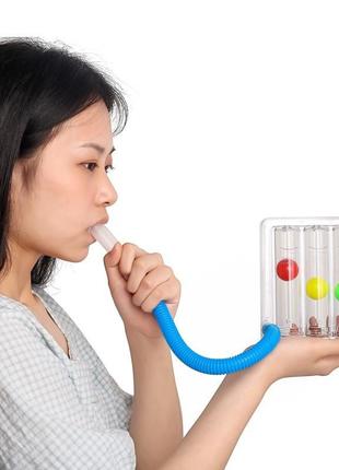 Дыхательный тренажер lesko tri-ball для реабилитации для упражнений легких 22шт