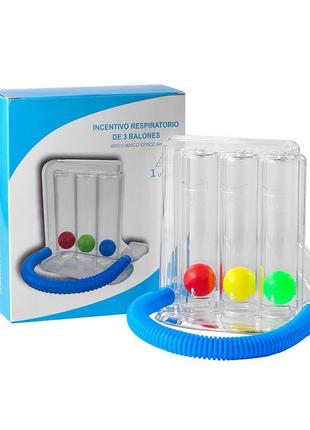 Дыхательный тренажер lesko tri-ball для реабилитации для упражнений легких 22шт