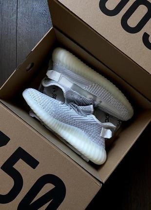 Adidas yeezy boost white&amp;grey рефлектив6 фото