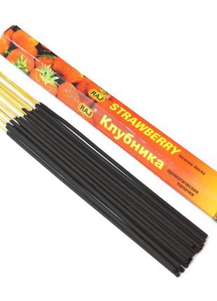 Ароматические палочки raj strawberry (шестигранник) клубника, благовония