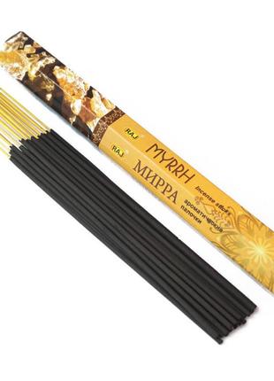 Ароматические палочки raj myrrh (шестигранник) мирт , благовония