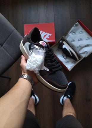 Nike travis scott x air jordan brown2 фото