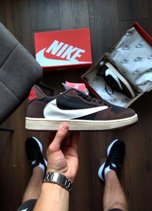 Nike travis scott x air jordan brown1 фото