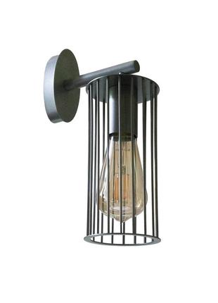 Бра під одну лампу е27 msk electric malta настінний світильник у стилі лофт nl 1020 al сірий