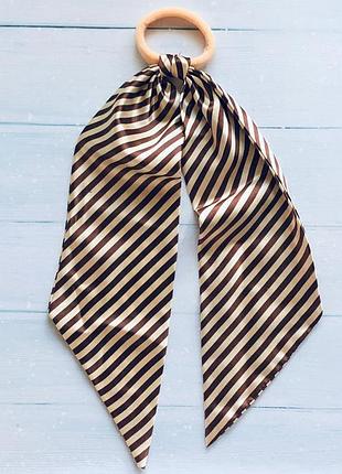 Резинка для волосся з бантом твіллі для гульки резинка на пучок