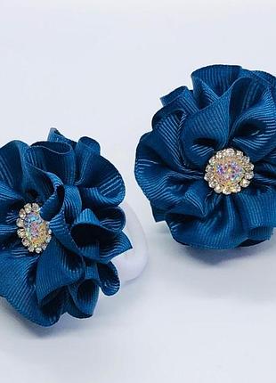 Школьные бантики бантики в школу набор резинок для волос синих