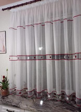 Тюль короткая 1.50, занавеска на кухню, в детскую
