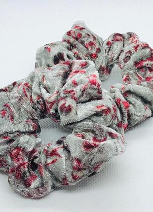 Гумка для волосся велюрова скранч для волосся