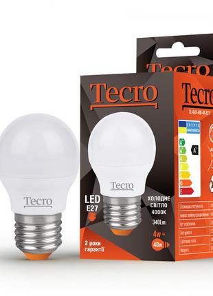 Лампа світлодіодна tecro 4w e27 4000k (tl-g45-4w-4k-e27)1 фото