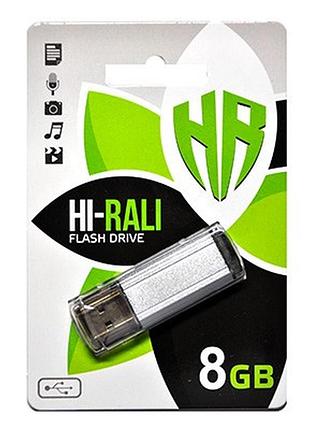 Флеш-накопичувач usb 8gb hi-rali stark series silver (hi-8gbstsl)