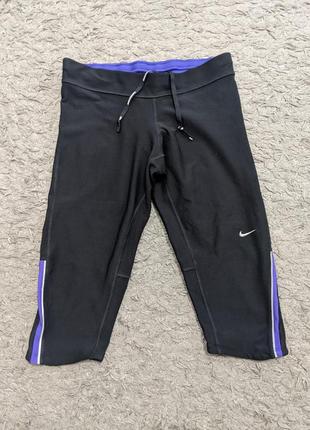 Бриджи leather nike dri fit, size m, состояние идеальное, вышитое лого, полупреяс 36-44, бедра 41 тянут длина 58